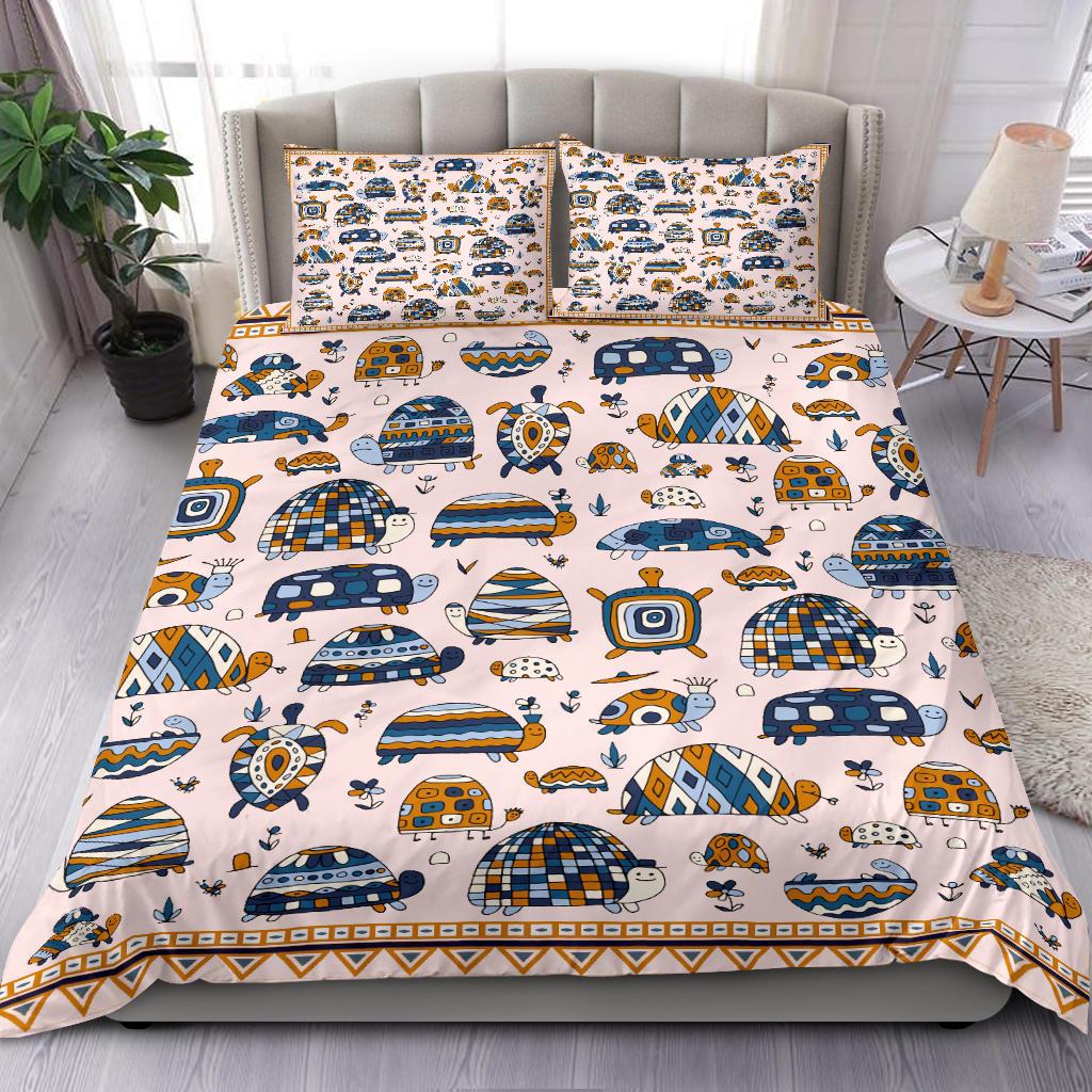 Colors Turtle Art Bedding Duvet Cover And Pillowcase Set