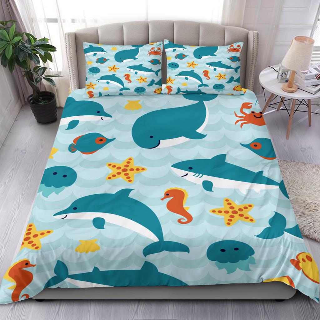 Ocean Quilt Bedding Duvet Cover And Pillowcase Set