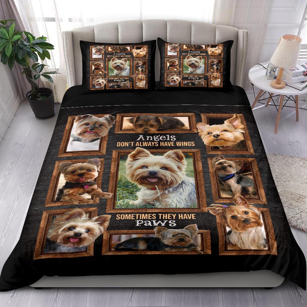 Quilt Yorkie Angels Don'T Always Have Wings Bedding Duvet Cover And Pillowcase Set