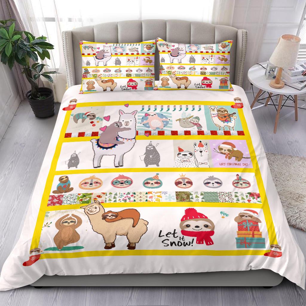 Sloth & Camel Christmas Chan Sloths Bedding Duvet Cover And Pillowcase Set