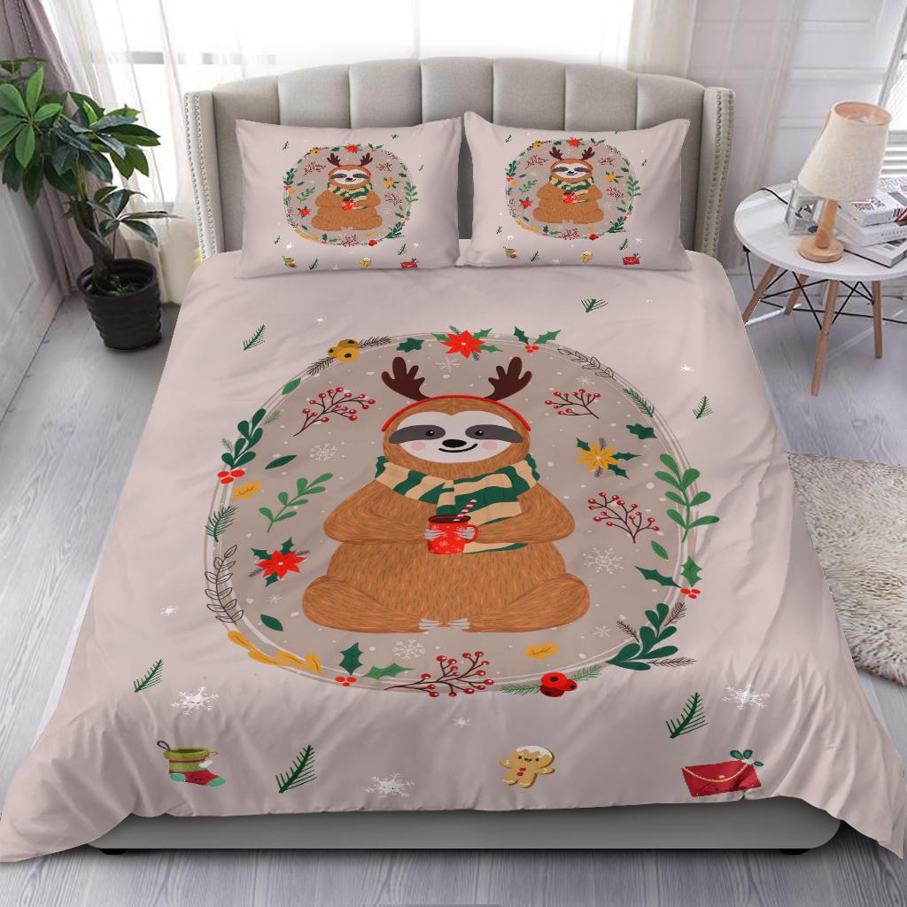 Sloth Christmas Bedding Duvet Cover And Pillowcase Set