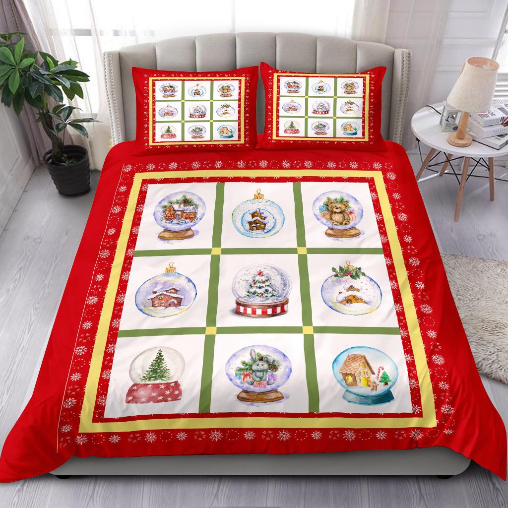 Snow Globes Bedding Duvet Cover And Pillowcase Set