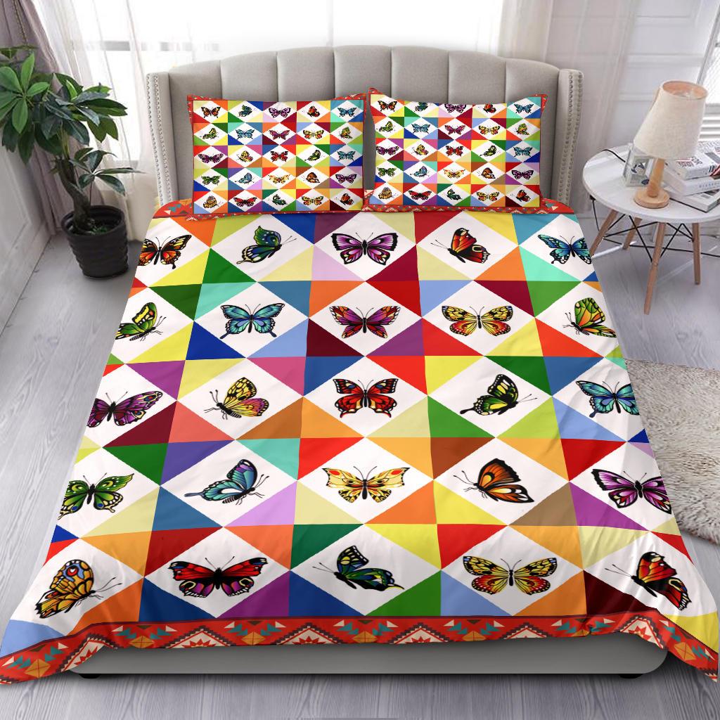 Colours Butterfly Bedding Duvet Cover And Pillowcase Set