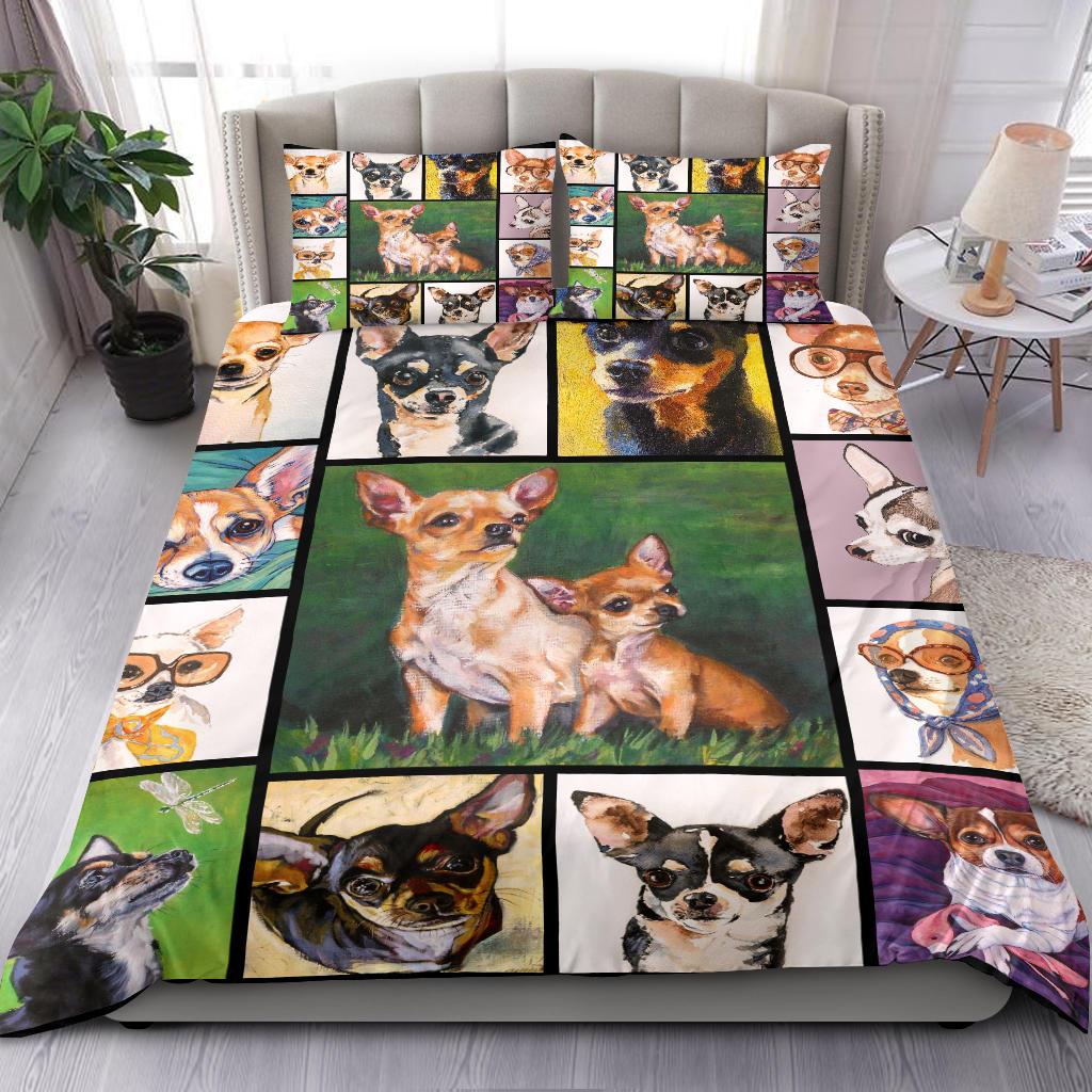 Cute Chihuahua Bedding Duvet Cover And Pillowcase Set