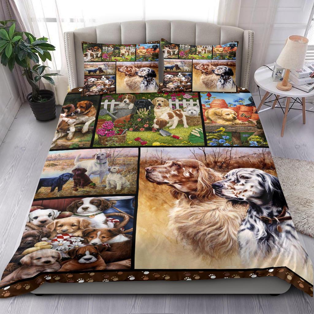 Dogs And Puppies Bedding Duvet Cover And Pillowcase Set