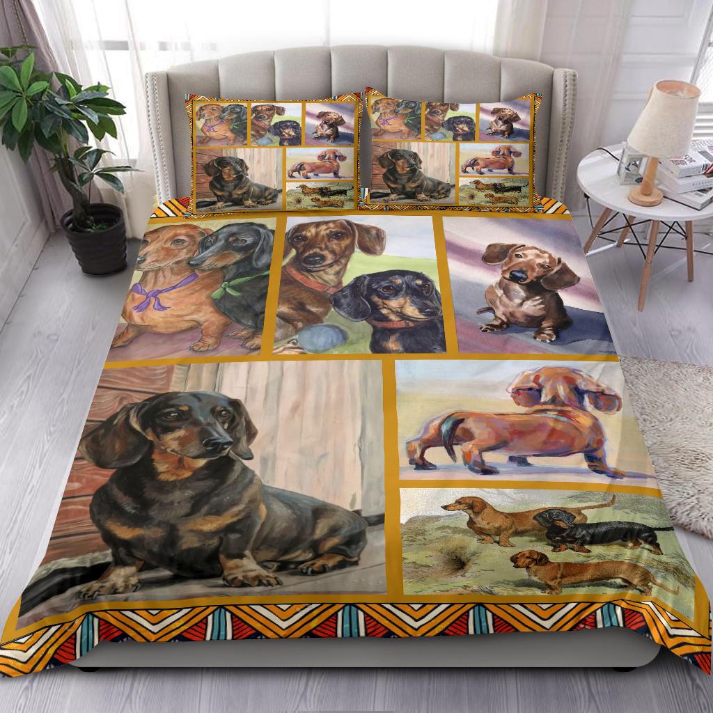 Limited Edition Quilt Dachshund Dog Bedding Duvet Cover And Pillowcase Set