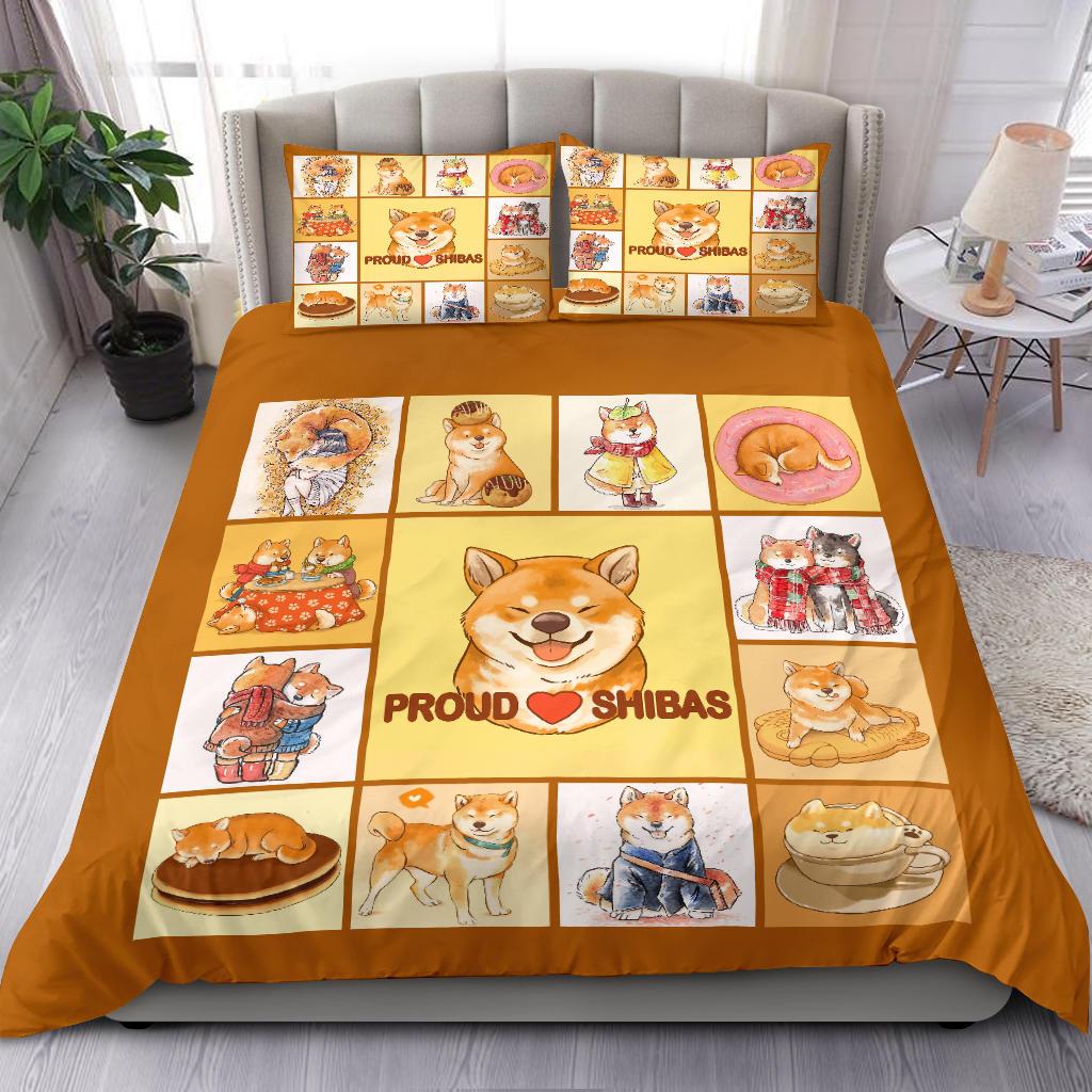 Proud Shibas Bedding Duvet Cover And Pillowcase Set