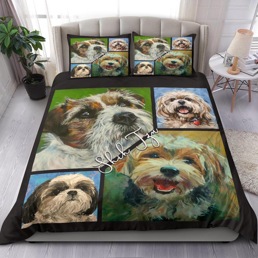 Shih Tzu Bedding Duvet Cover And Pillowcase Set