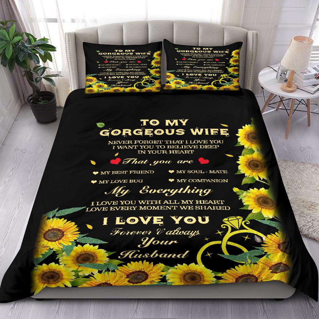 To My Wife My Everything Bedding Duvet Cover And Pillowcase Set