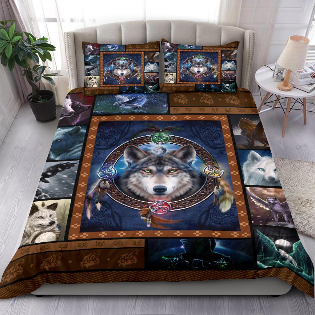 Wolf With Wings Bedding Duvet Cover And Pillowcase Set