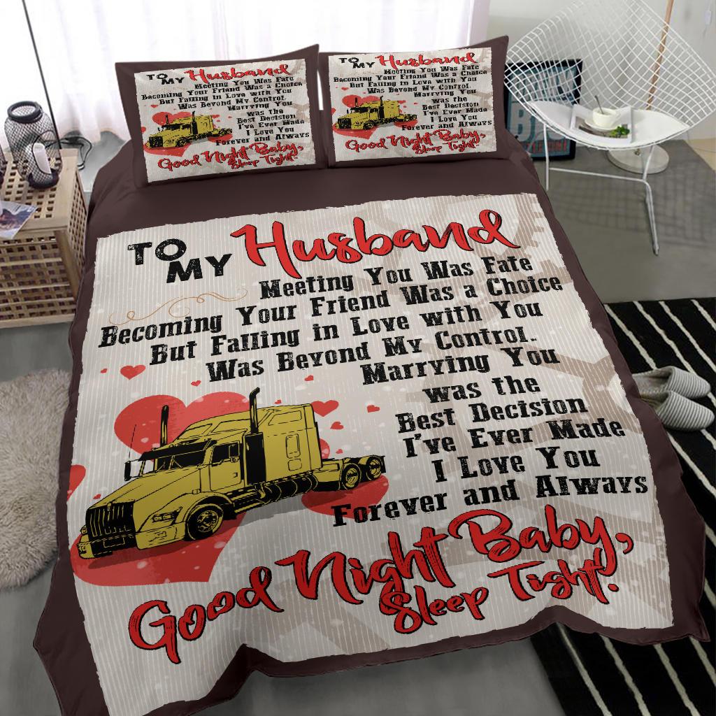 Truck Quilt Text Bedding Duvet Cover And Pillowcase Set