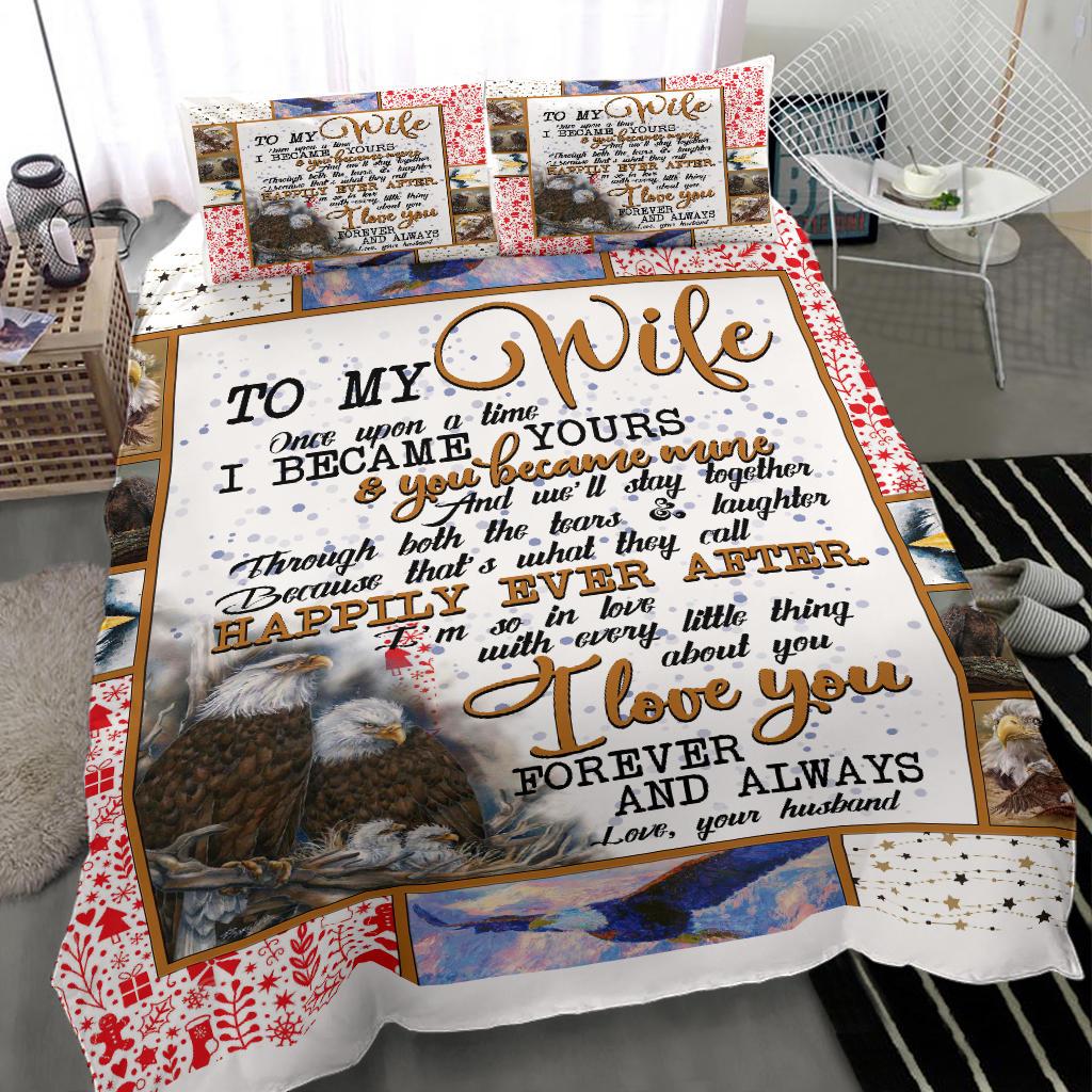 To My Wife Quilt Bedding Duvet Cover And Pillowcase Set