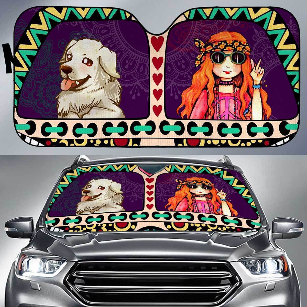 Great Pyrenees Peace Auto Sun Shade Gift Ideas 2022