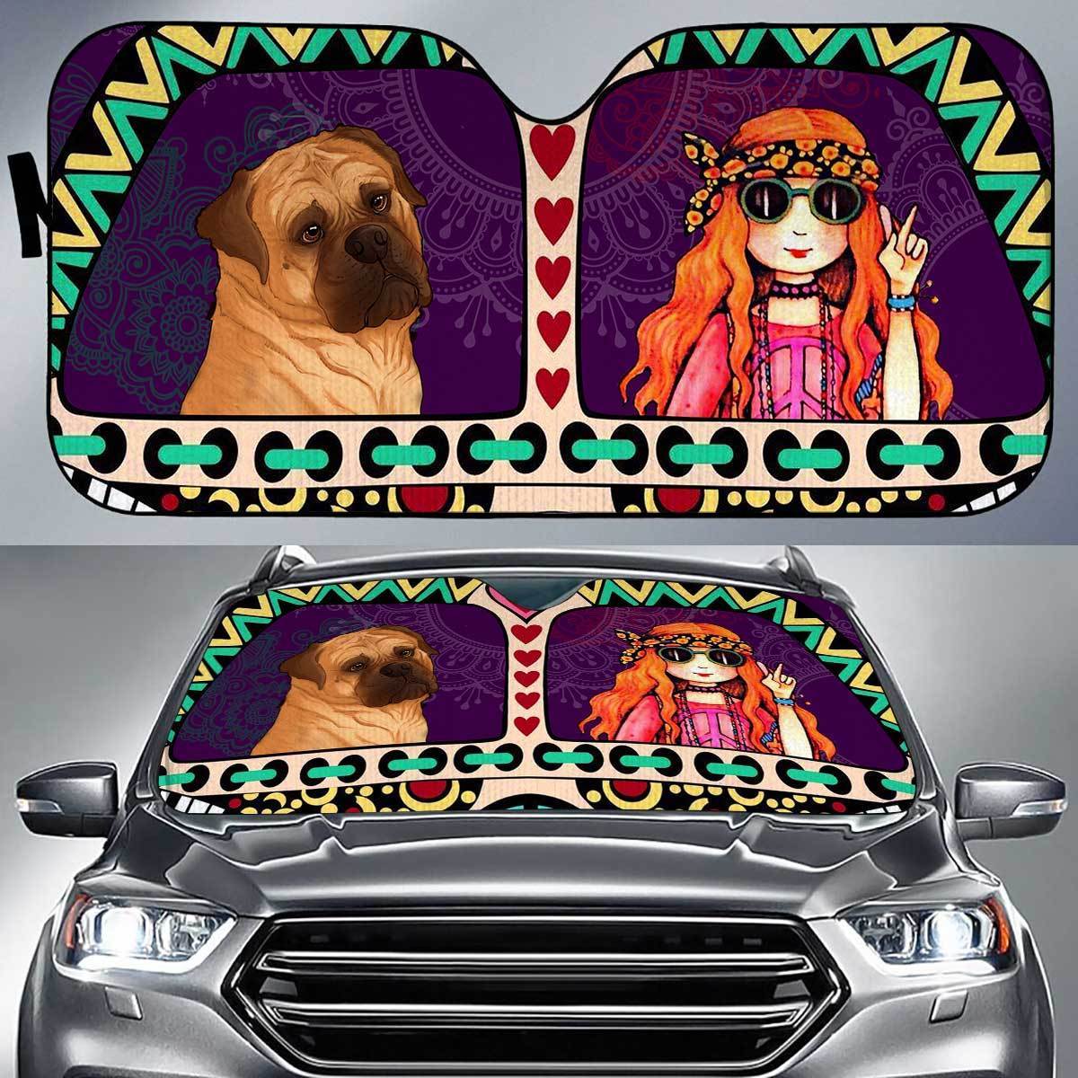 Bullmastiff Peace Auto Sun Shade Gift Ideas 2022