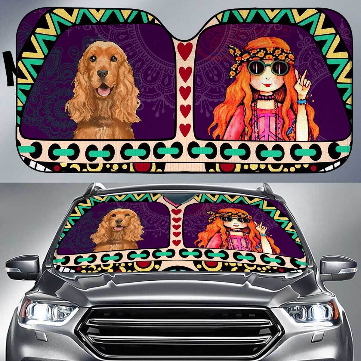 Cocker Spaniel Peace Auto Sun Shade Gift Ideas 2021