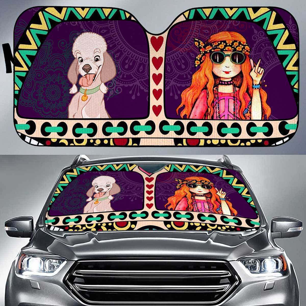 Bedlington Terrier Peace Auto Sun Shade Gift Ideas 2021