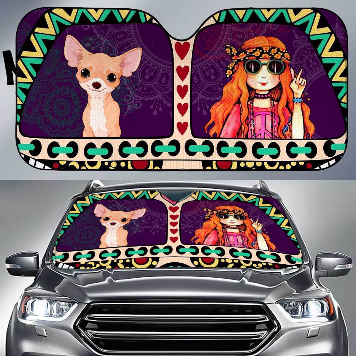 Chihuahua Peace Auto Sun Shade Gift Ideas 2021