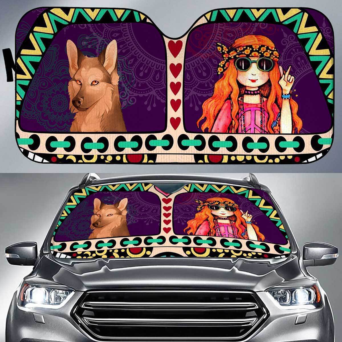 German Shepherd Peace Auto Sun Shade Gift Ideas 2022