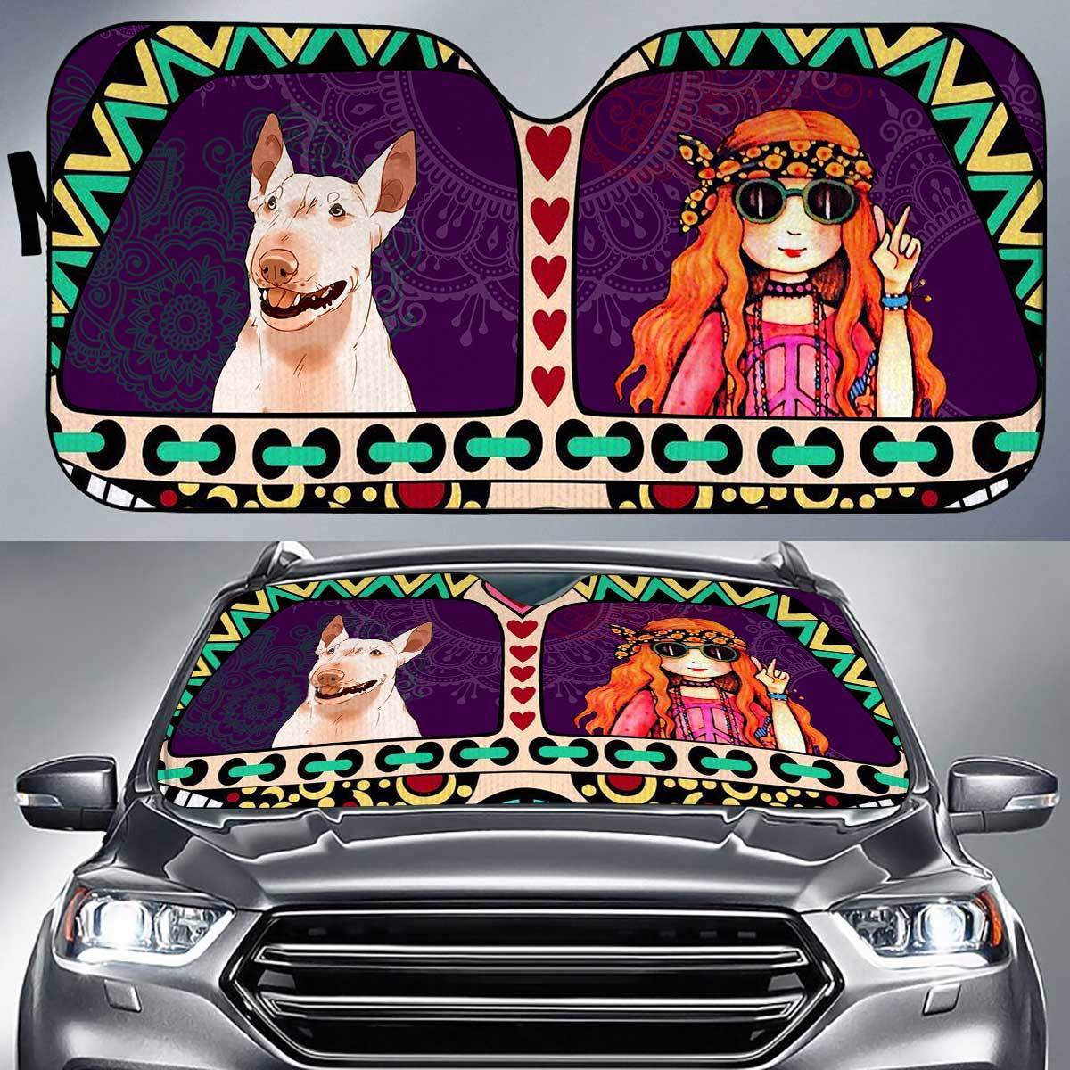 Bull Terrier Peace Auto Sun Shade Gift Ideas 2021