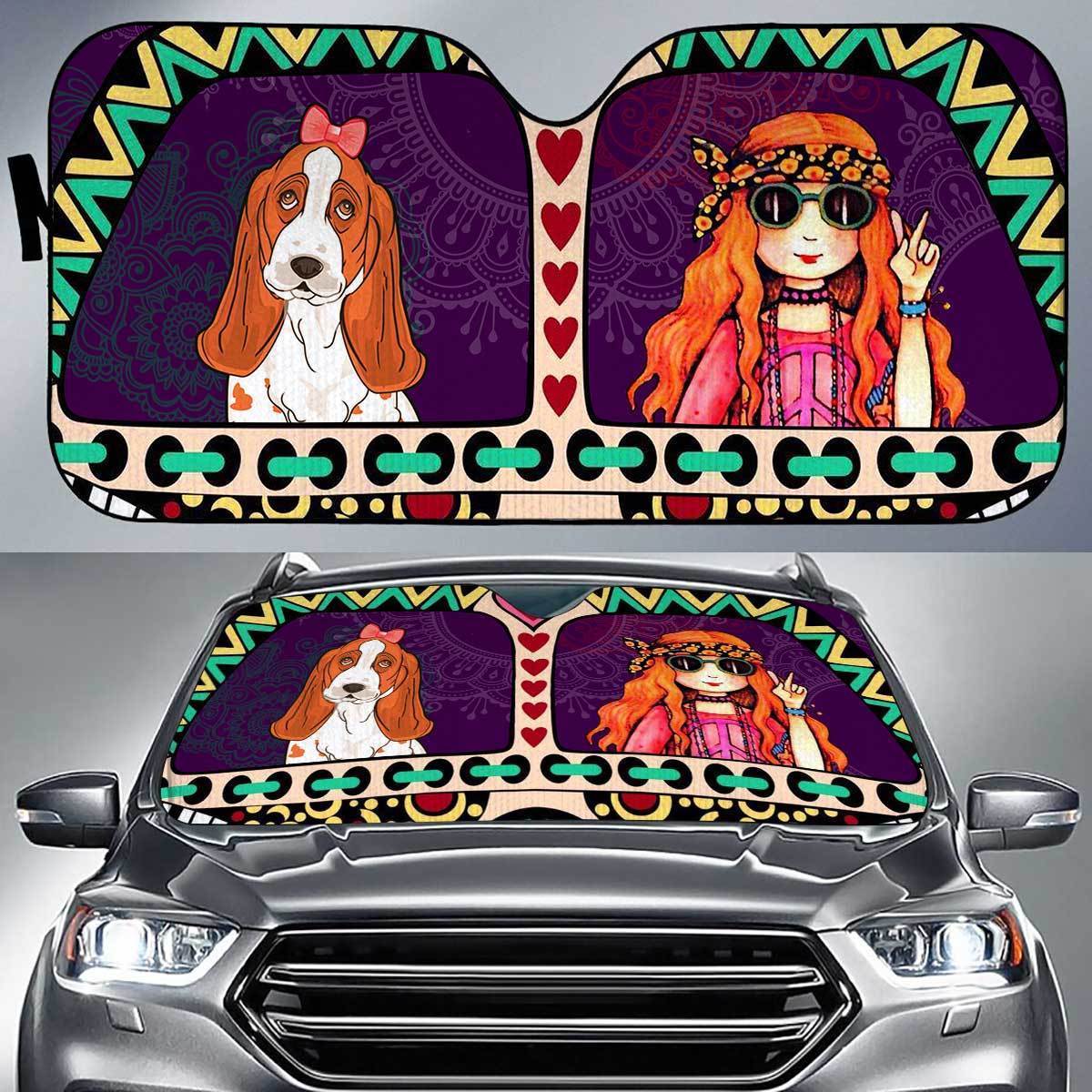 Basset Hound Peace Auto Sun Shade Gift Ideas 2021