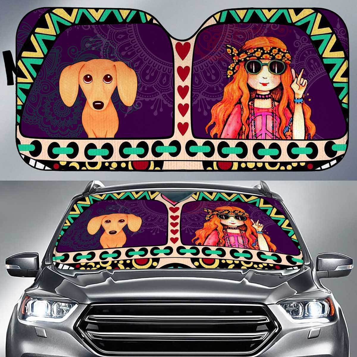 Dachshund Peace Auto Sun Shade Gift Ideas 2022