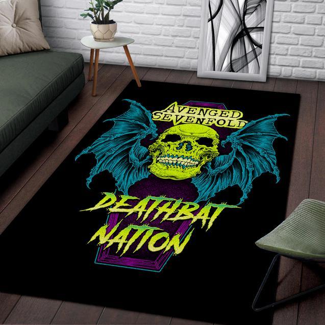 Avenged Sevenfold Deathbat Nation Area Rug Home Decor Bedroom Living Room Decor