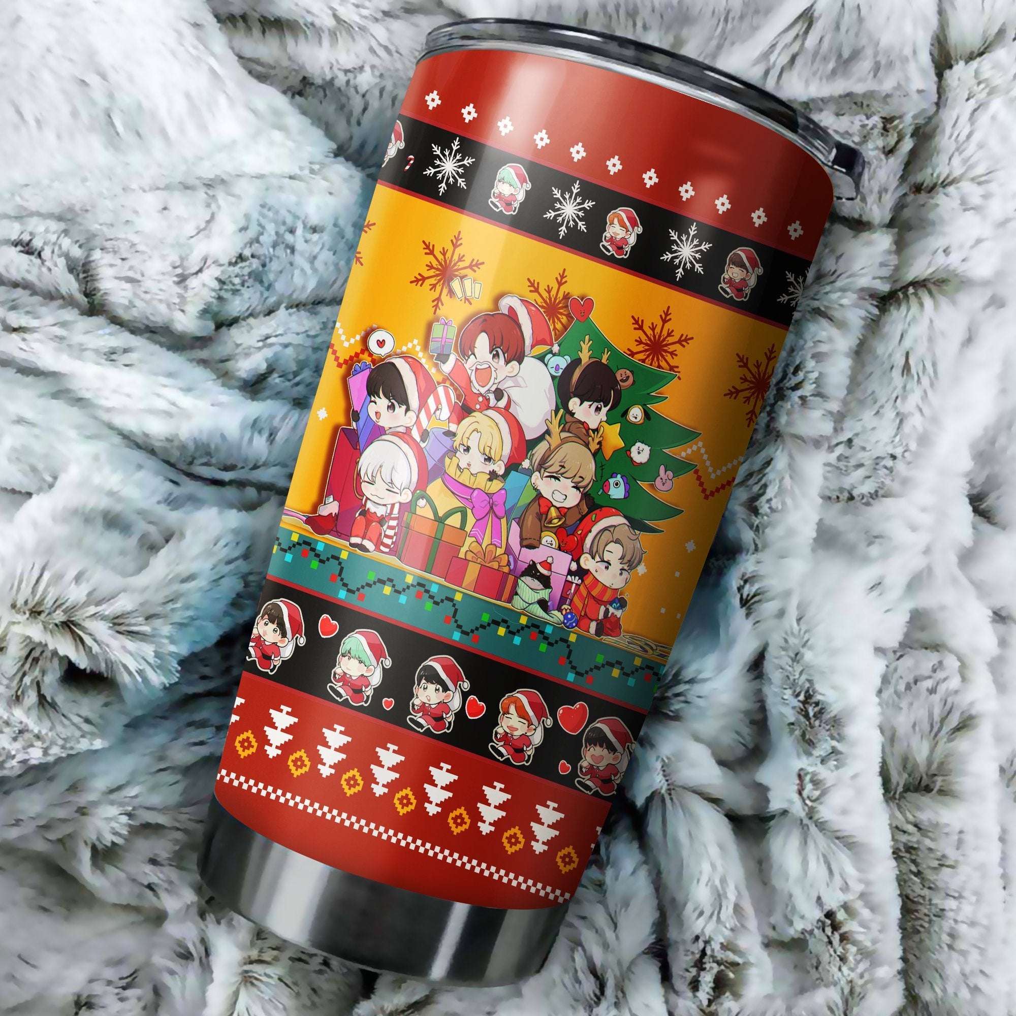 Bts Christmas Tumbler Perfect Birthday Best Gift Stainless Traveling Mugs 2021