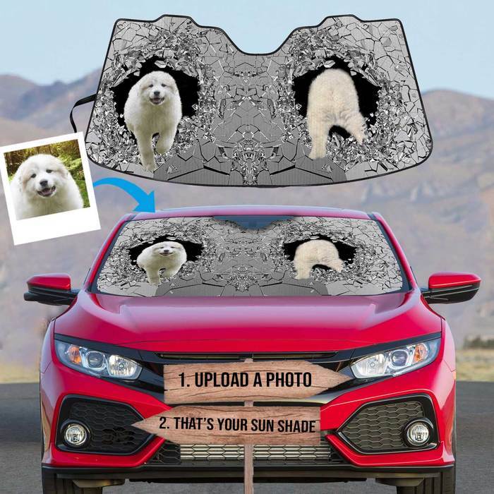 Customize Auto Sun Shade For Any Pets (Dog, Cat, Parrot) Puppy Love Front And Back, Make Your Own Gift Ideas 2022