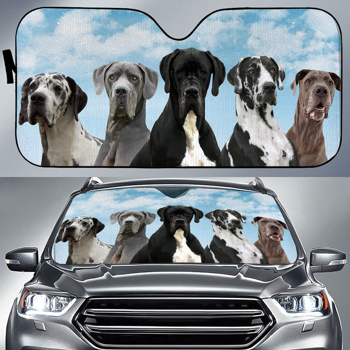 Great Dane Funny Team Auto Sun Shade Gift Ideas 2022