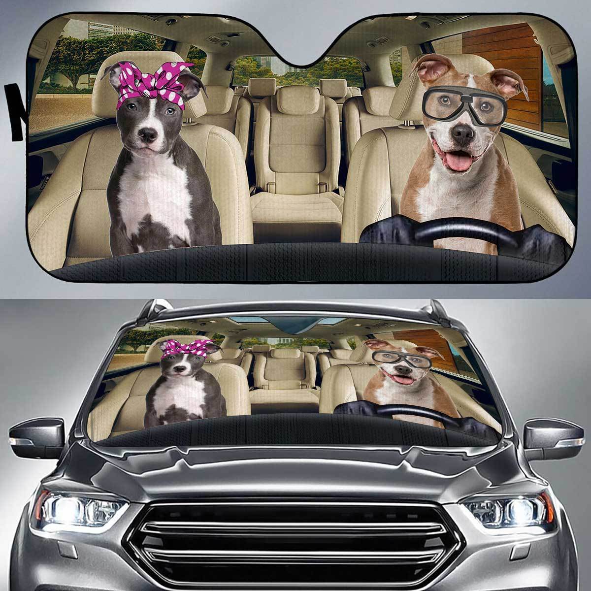American Staffordshire Terrier Driver Auto Sun Shade Gift Ideas 2021