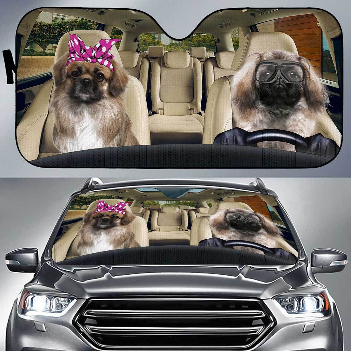 Pekingese Driver Auto Sun Shade Gift Ideas 2021