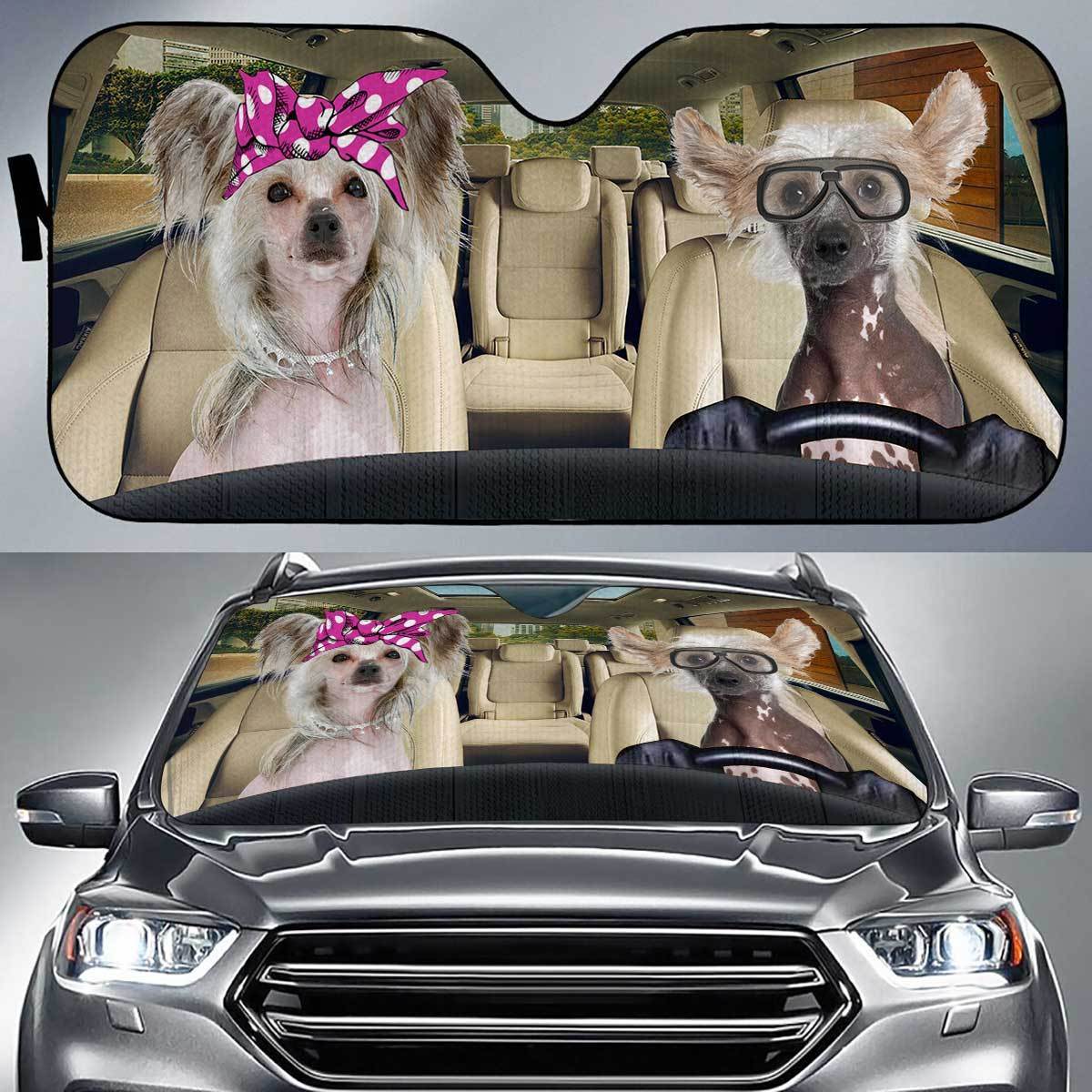 Chinese Crested Driver Auto Sun Shade Hd Gift Ideas 2022