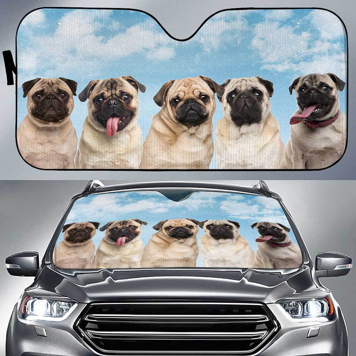 Pug Funny Team Auto Sun Shade Gift Ideas 2022