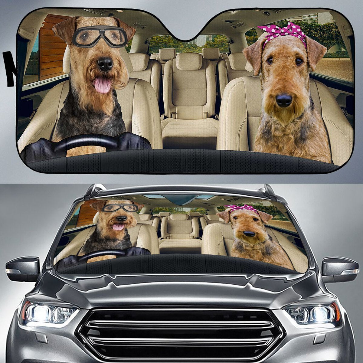 Aus Airedale Terrier Auto Sun Shade Gift Ideas 2021