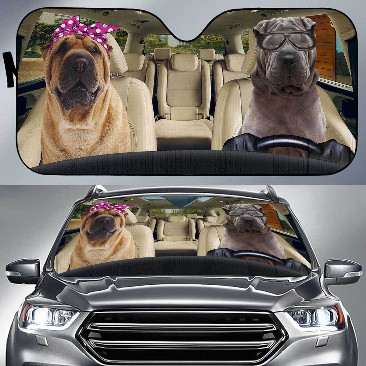 Shar Pei Driver Auto Sun Shade Gift Ideas 2022