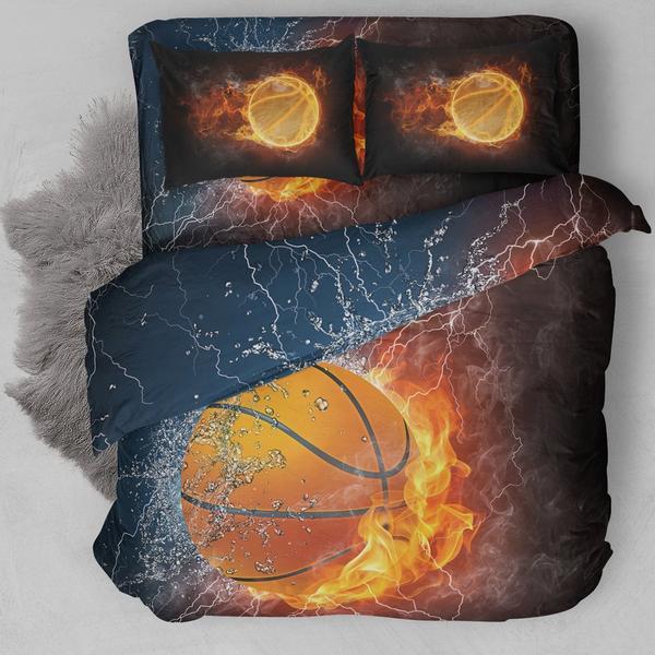 Basketball On Fire Bedding Set