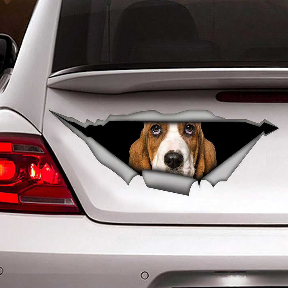 Best Basset Hound Car 3D Stickers Decal Car Accessories Car Decoration Amazing Gift Idea