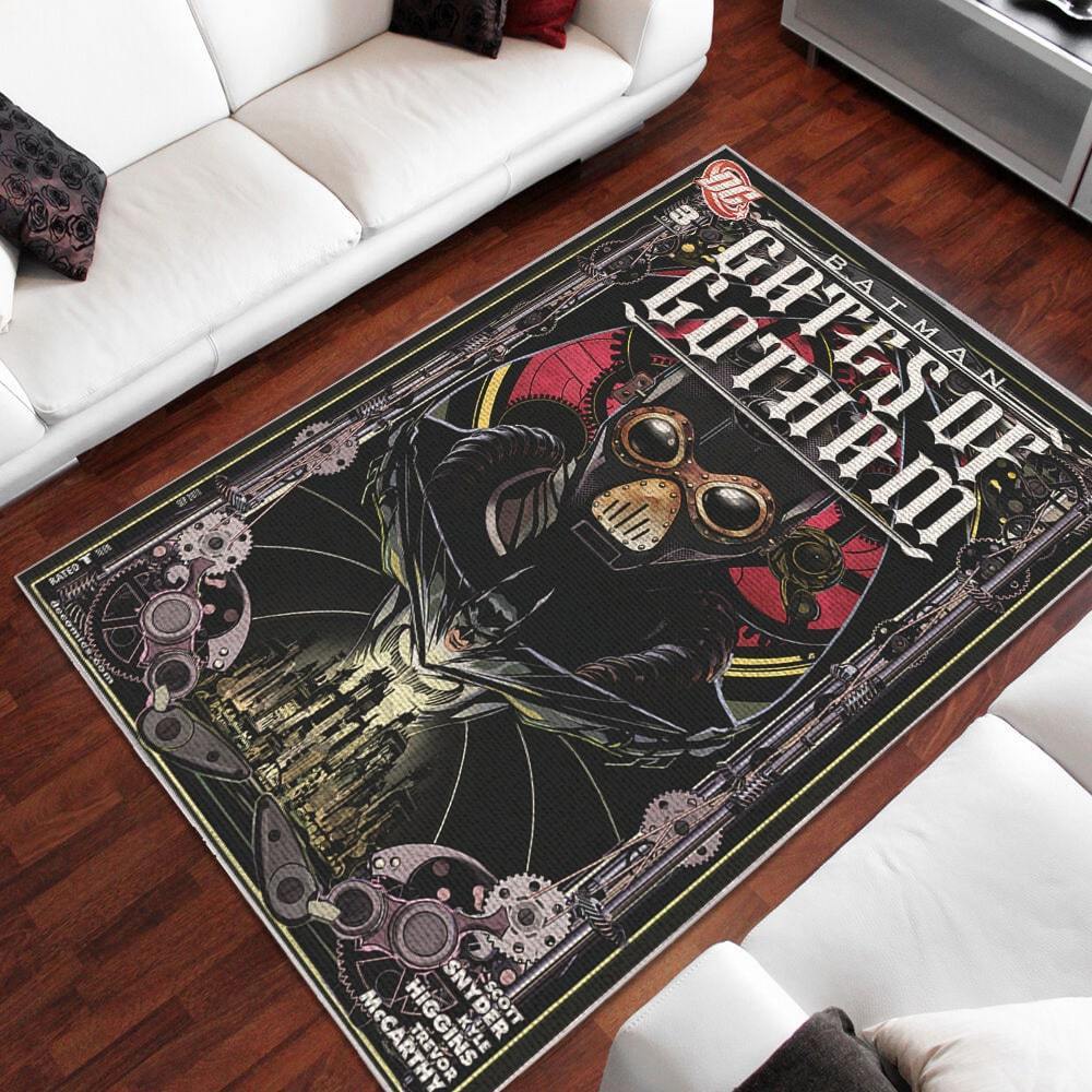 Batman Gates Of Gotham Area Rug Home Decor Bedroom Living Room Decor