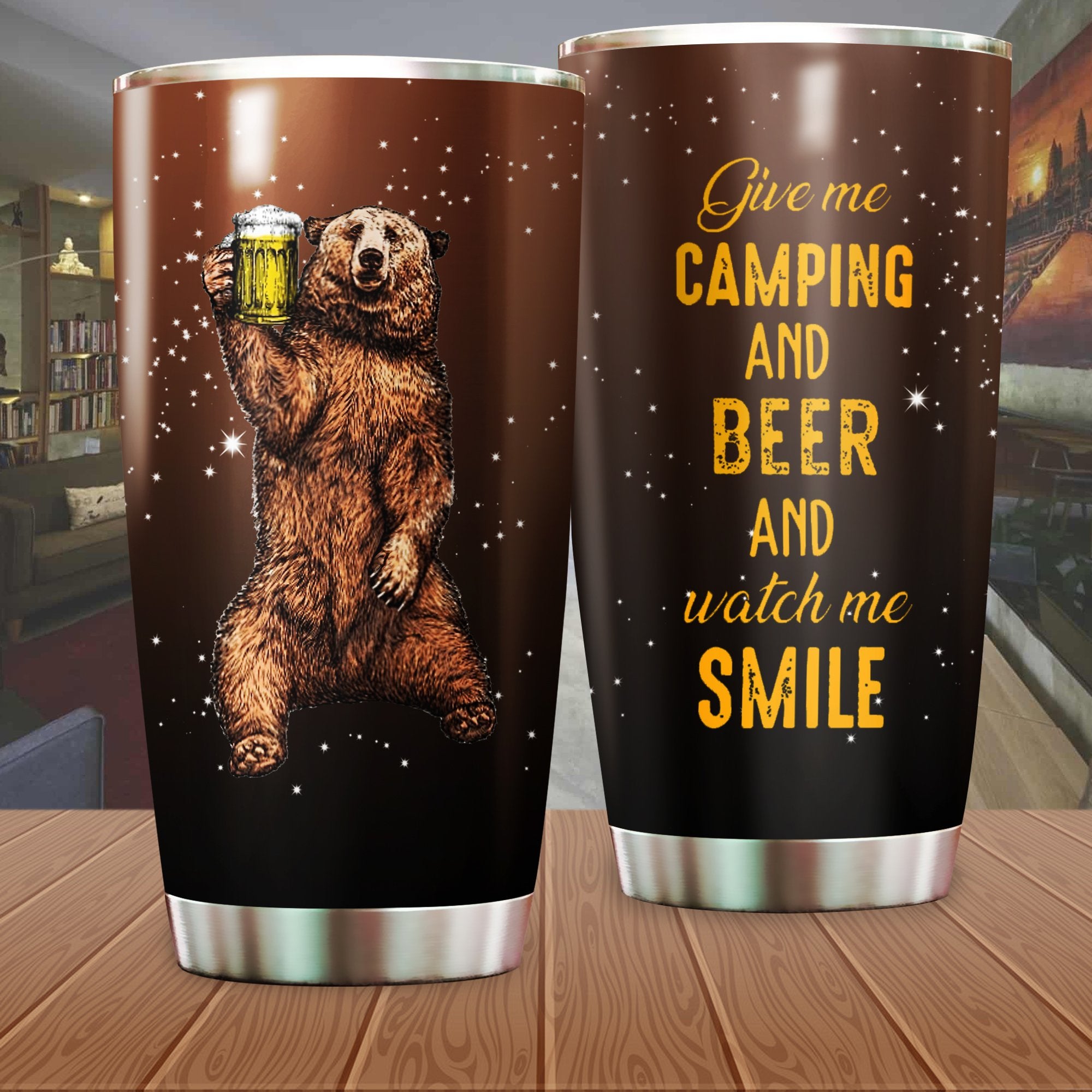 Beer And Smile Camping Camfire Tumbler 2021