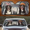 Two Bernese Mountain Dogs Family Car Windshield Auto Sun Shade Amazing Best Gift Ideas 2021