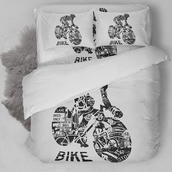 Biking Graphic Art Bedding Set