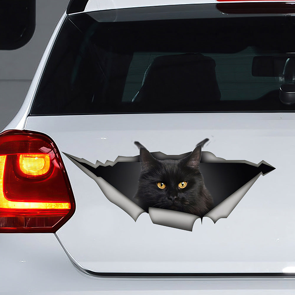 Best Black Maine Coon Car 3D Stickers Decal Car Accessories Car Decoration Amazing Gift Idea