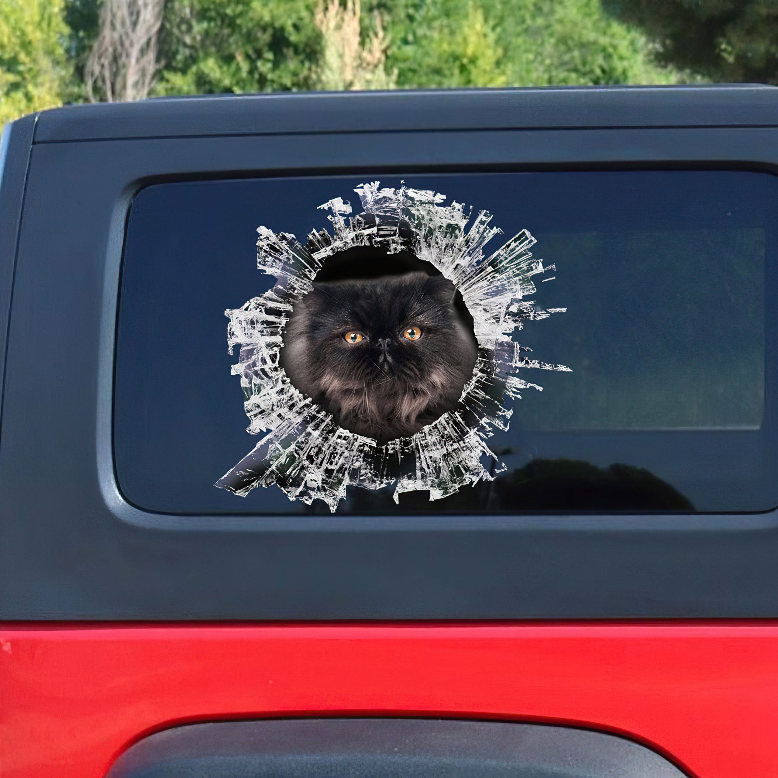 Best Black Persian Cat Window Car 3D Stickers Decal Car Accessories Car Decoration Amazing Gift Idea