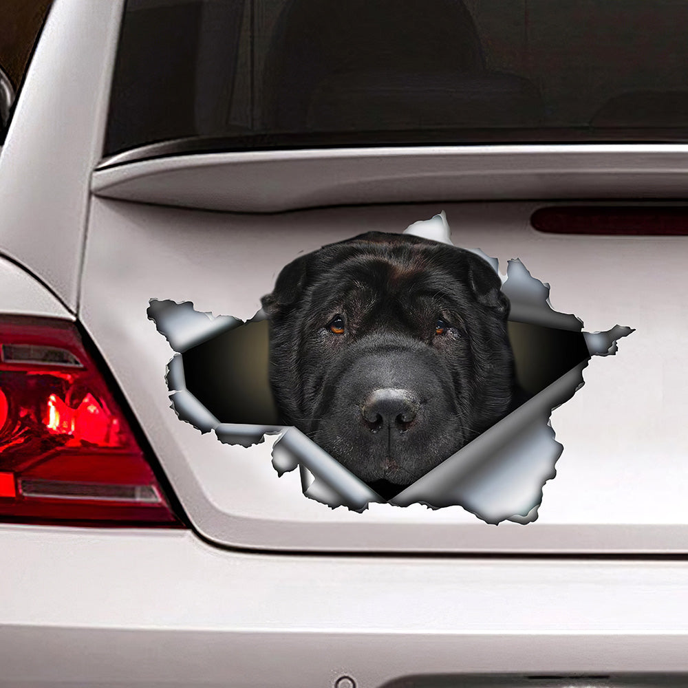 Best Black Shar Pei Car 3D Stickers Decal Car Accessories Car Decoration Amazing Gift Idea