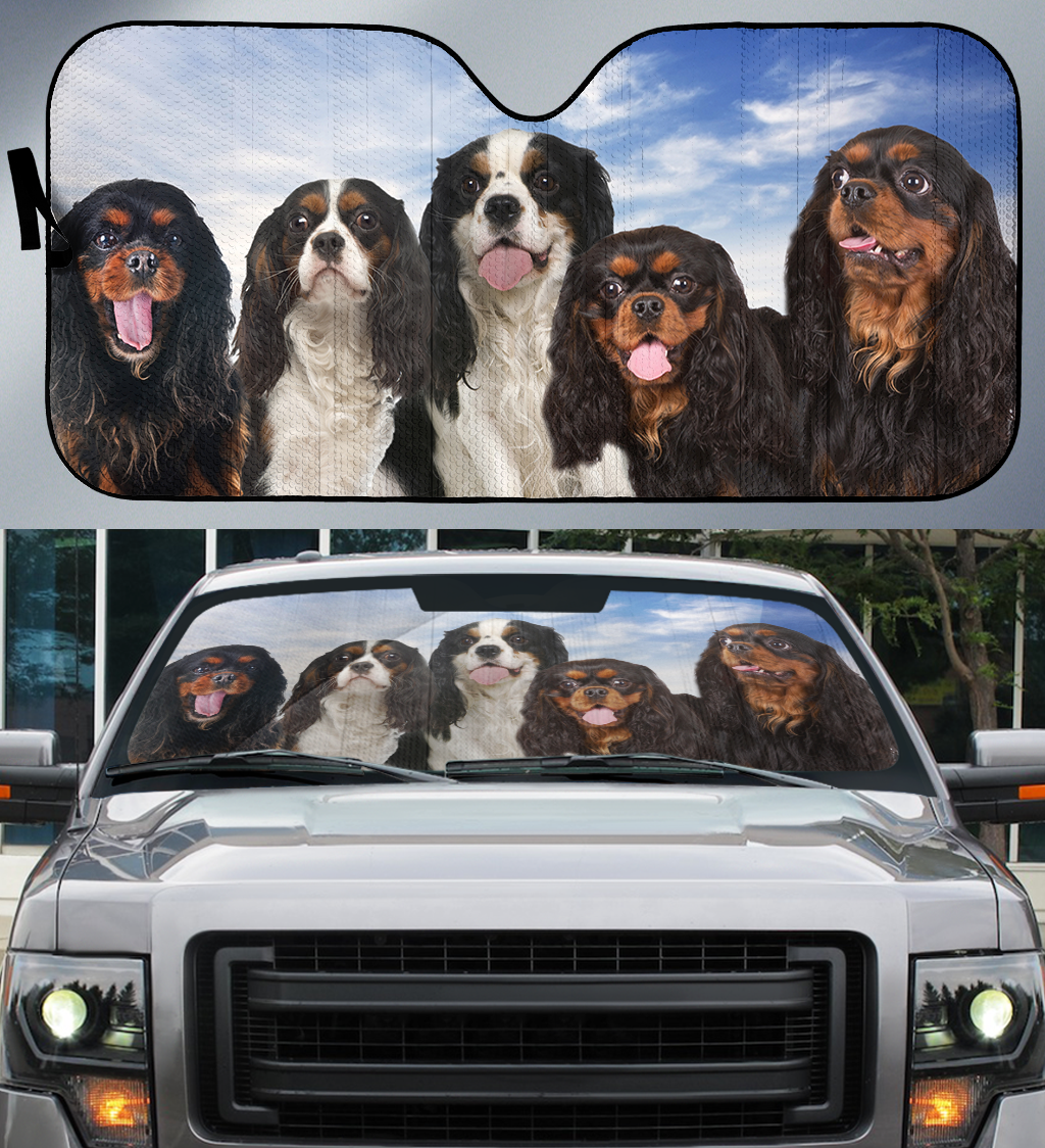 Version 2 Black And Tan Cavalier King Charles Spaniels Auto Sun Shade Amazing Best Gift Ideas 2022