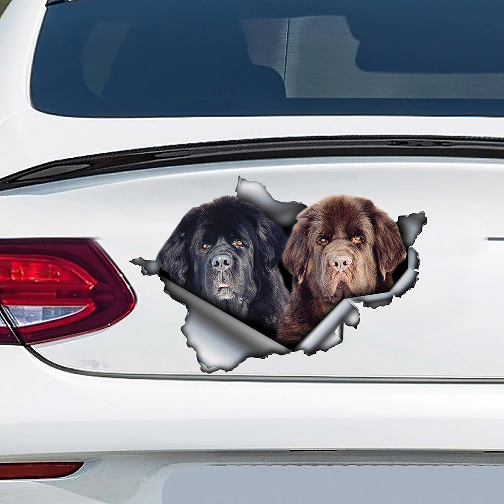 Best Black And Brown Newfie Car 3D Stickers Decal Car Accessories Car Decoration Amazing Gift Idea