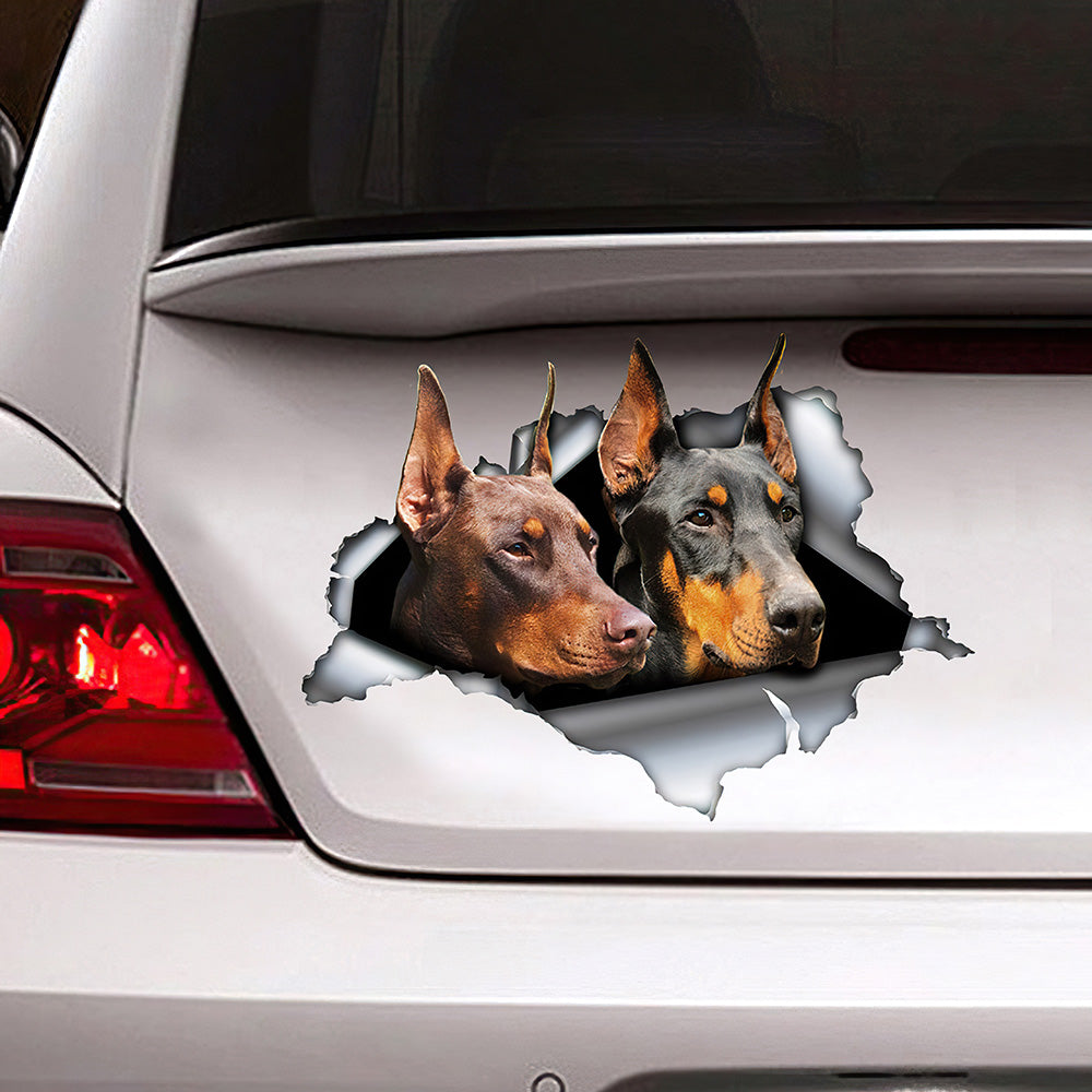 Best Black And Red Doberman Car 3D Stickers Decal Car Accessories Car Decoration Amazing Gift Idea