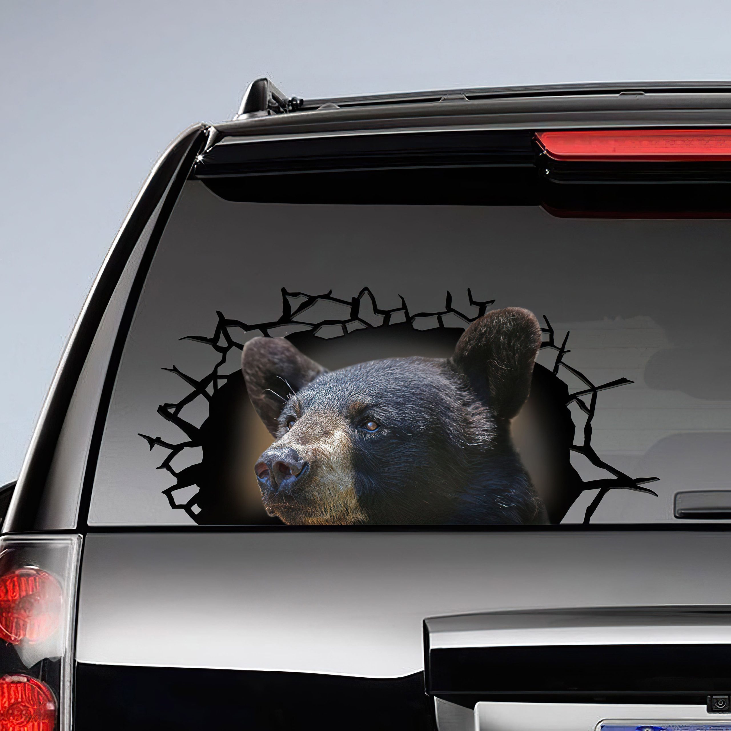 Best Black Bear 3D Sticker, Cracked Window Car 3D Stickers Decal Car Accessories Car Decoration Amazing Gift Idea