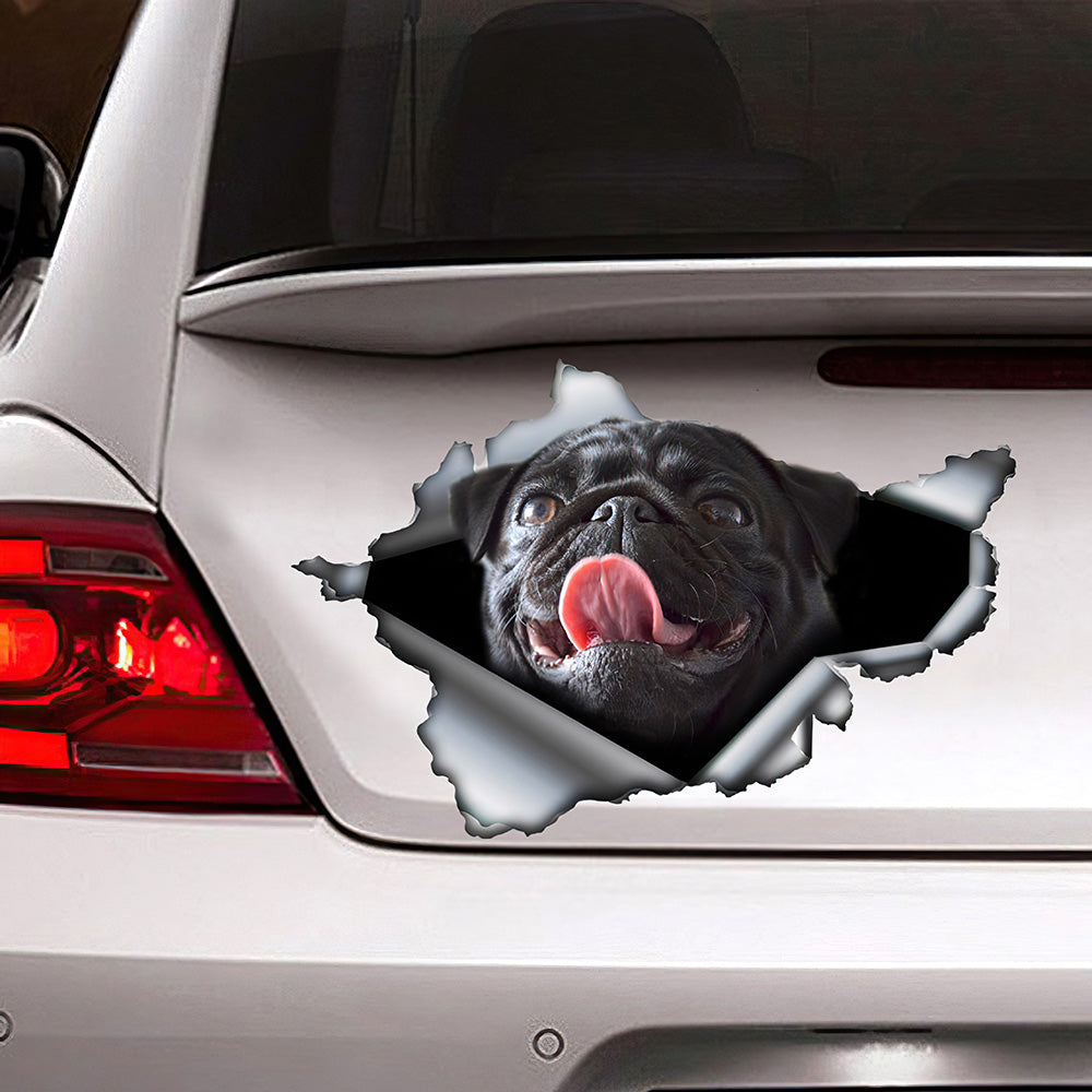 Best Black Pug Sticker Car Decoration Car 3D Stickers Decal Car Accessories Car Decoration Amazing Gift Idea