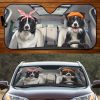 Two Border Collies Family Car Windshield Auto Sun Shade Amazing Best Gift Ideas 2021